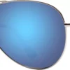 Maui Jim Mavericks Polarized Sunglasses -Ball Series Store 16MJIUMVRCKSSLBLMSGS Silver Blue