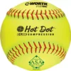 Worth 12" ASA Hot Dot Slowpitch Softball -Ball Series Store 16WORUSHTDT52CR12SPS