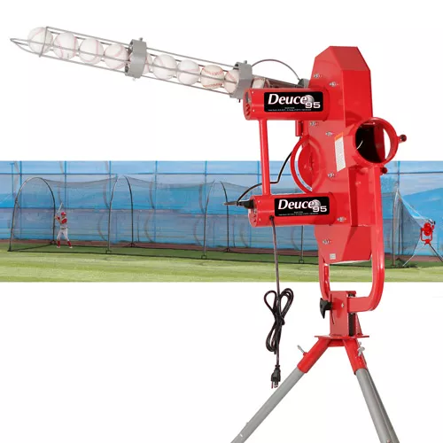 Heater Deuce 95 Pitching Machine W/ Xtender 48' Batting Cage 3 Heater Deuce 95 Pitching Machine W/ Xtender 48' Batting Cage