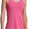 Under Armour Women's HeatGear Racer Tank Top -Ball Series Store 18UARWHGRMRRCRTNKAPT Pink Punk Metallic Silver