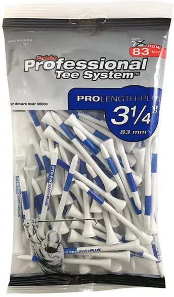 Pride PTS 3.25" Blue On White ProLength Plus Tees - 83 Pack 3 Pride PTS 3.25" Blue On White ProLength Plus Tees - 83 Pack