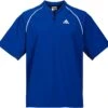 Adidas Men's Triple Stripe Short Sleeve Batting Jacket 1 Adidas Men's Triple Stripe Short Sleeve Batting Jacket -Ball Series Store 21ADIMMTRPLSTRPSSBBA Blue Surf