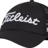 Titleist Men's 2022 Tour Performance Mesh Golf Hat -Ball Series Store 21TTLMTRPRFMSHNVYAPA Black Black White