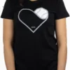 Baseballism Women's Heart Seams T-Shirt -Ball Series Store 22BLLWHRTSMSWTBLCBBA Black
