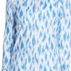 Lady Hagen Women's Printed UV Long Sleeve Golf 1/4 Zip -Ball Series Store 22LHAWVLS14ZPXXXXAPTA Blue Ikat