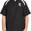 Perfect Game Men's Clubhouse Short Sleeve Pullover -Ball Series Store 22LZBMCLBHSSSPLLVBBA Black White
