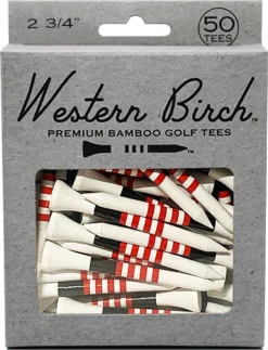 Western Birch Signature Crimson 2.75" Golf Tees - 50 Pack