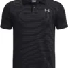 Under Armour Boys' Performance Stripe UPF 30 Golf Polo -Ball Series Store 22UARBBSSPRFRMCSTBAP Black Pitch Gray