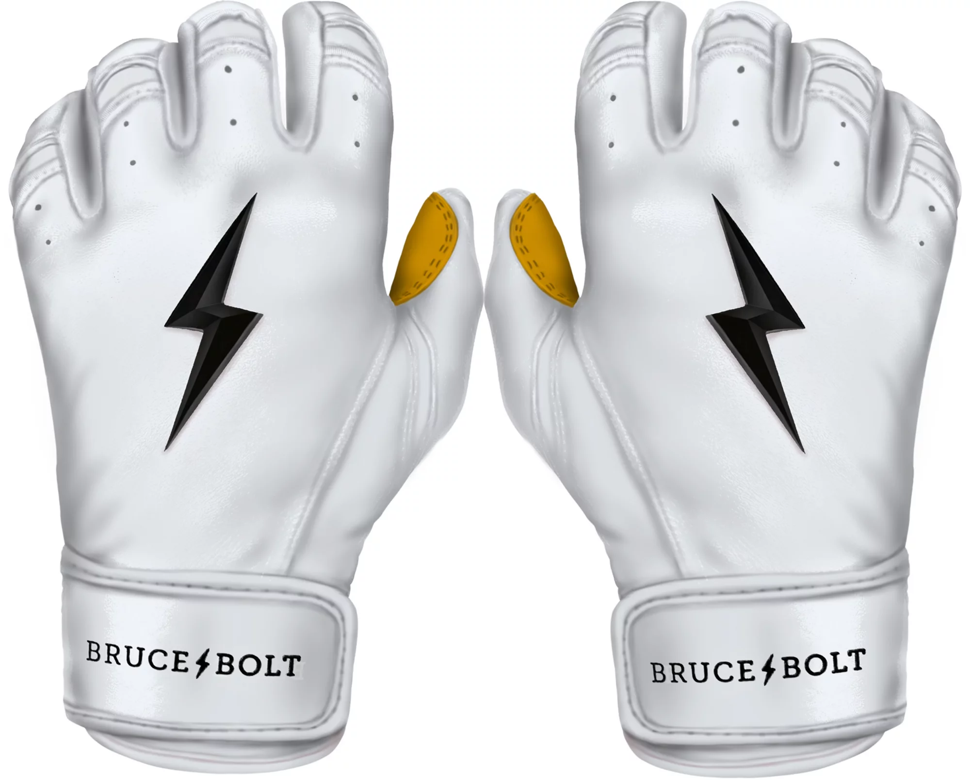 Bruce Bolt Youth Short Cuff Gold Palm Batting Gloves 3 Bruce Bolt Youth Short Cuff Gold Palm Batting Gloves