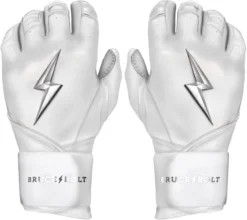Bruce Bolt Adult Long Cuff Chrome Batting Gloves