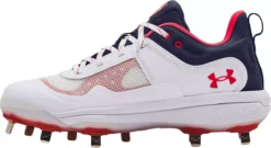 Under Armour Women's Glyde USA Metal Fastpitch Softball Cleats -Ball Series Store 3025104 100 WhiteRoyal INS