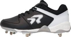 Ringor Women's Flite Metal Fastpitch Softball Cleats -Ball Series Store 3842 0406 BlackWhite INS
