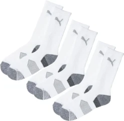 PUMA Essential Crew Cut Golf Socks – 3 Pack -Ball Series Store 85856301 BrightWhite SET