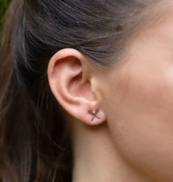 Chelsea Charles Women's Sport Lacrosse Earrings -Ball Series Store AW LE RG LAC RoseGold DET