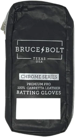 Bruce Bolt Adult Long Cuff Chrome Batting Gloves -Ball Series Store BB LC CHRW L White DET