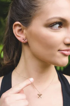 Chelsea Charles Women's Sport Lacrosse Necklace -Ball Series Store CCS LAC RG N RoseGold DET alt1