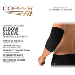 Copper Fit ICE Compression Elbow Sleeve -Ball Series Store CFICEELBOW CFIELLXL Black DET alt2