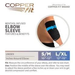 Copper Fit ICE Compression Elbow Sleeve -Ball Series Store CFICEELBOW CFIELLXL Black DET alt3
