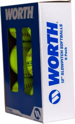 Worth 12" USA Hot Dot Slowpitch Softballs - 6 Pack 10 Worth 12" USA Hot Dot Slowpitch Softballs - 6 Pack -Ball Series Store DICWAHD12SY 6P NOCOLOR AL
