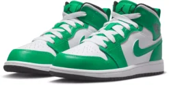 Jordan Kids' Preschool Air Jordan 1 Mid Basketball Shoes -Ball Series Store DQ8424 301 GreenBlackWhite AL