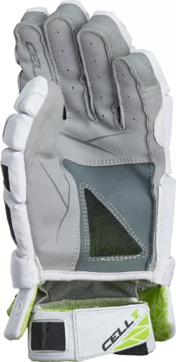 STX Men's Cell V Lacrosse Gloves -Ball Series Store GECL5F 02WEX White PALM