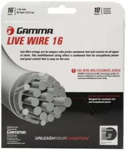 GAMMA Live Wire Tennis String - 17G -Ball Series Store GLW710 Natural BCK