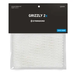 StringKing Grizzly 2x Semi-Hard Goalie Mesh -Ball Series Store GRZ2X White PKG