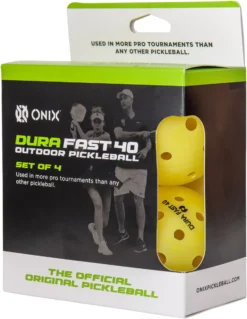 Onix Sports Dura Fast 40 Outdoor Pickleball - 4 Pack -Ball Series Store KZDF004 Y4 Yellow PKG alt1