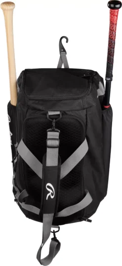 Rawlings Mach Baseball/Softball Duffle Bag -Ball Series Store MACHDB Black FRT alt1