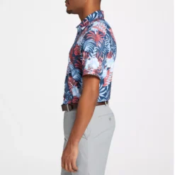 Walter Hagen Men's Perfect 11 Novelty Print Golf Polo -Ball Series Store MGA11483 AmericanaTropicalNavy MODSDE