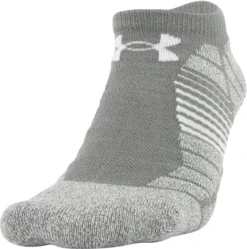 Under Armour Elevated Performance No Show Socks - 2 Pack -Ball Series Store U685 GRY GravityGreen FRT alt1
