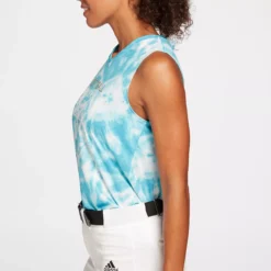 Adidas Women's Softball Graphic Tank Top -Ball Series Store WBA11013PRT SeaBreeze MODSDE 0259