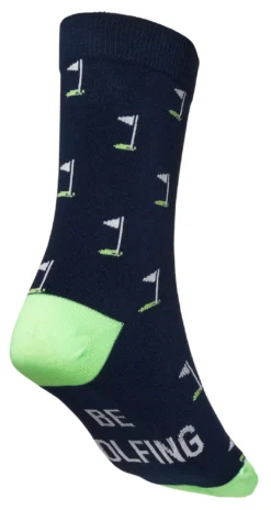 Walter Hagen Men's Novelty Crew Golf Socks - 2 Pack -Ball Series Store WHG15416 NavyGrey BCK